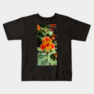 Red, Yellow and Orange Alstromeria Kids T-Shirt